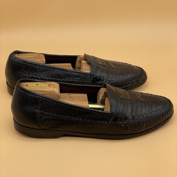 Deer Stags Palermo Leather Loafers Men\'s Size 10.5 M Black Weave Comfort Arch main image 8